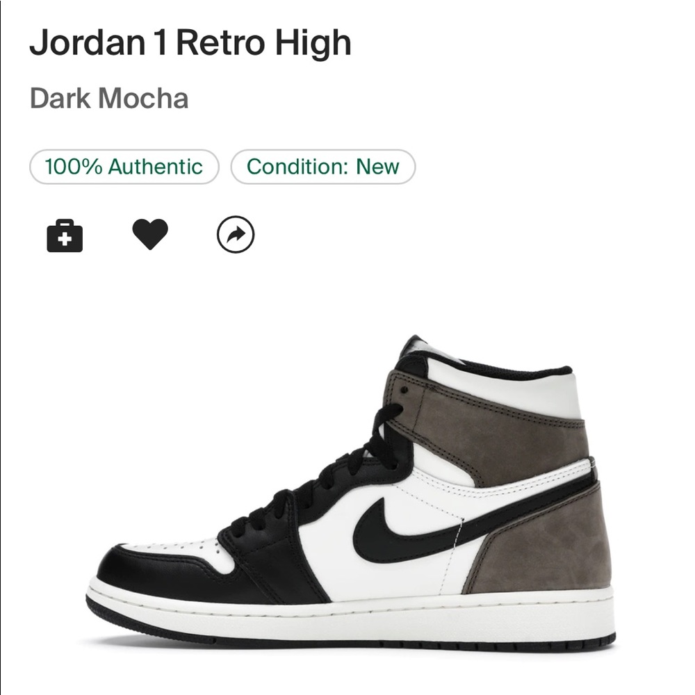 JORDAN 1 MOCHA BRAND NEW NEVER WORN SIZE 9.5 MENS PERFECT CONDITION